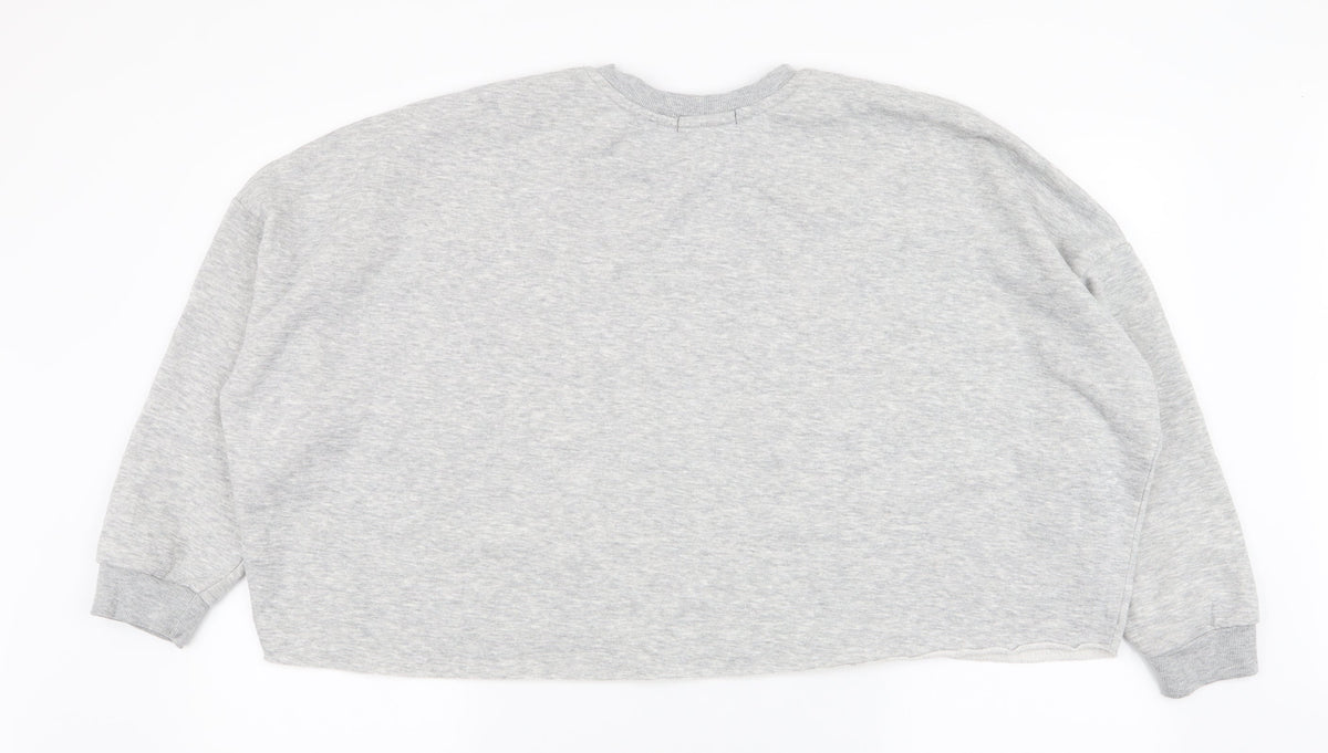 Back view of Primark women’s grey polyester pullover sweatshirt, size XL, pullover - cropped