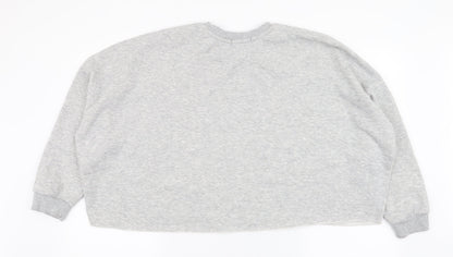 Back view of Primark women’s grey polyester pullover sweatshirt, size XL, pullover - cropped