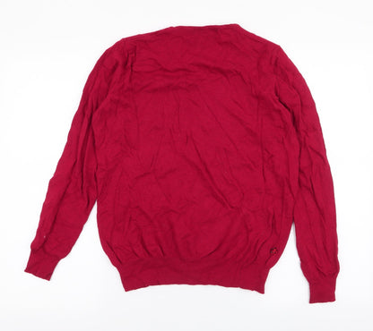 Womens UK Size M Isle Red Pullover Jumper