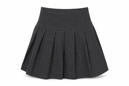 Front view of Next girls’ grey polyester skater skirt, size 6, years regular zip