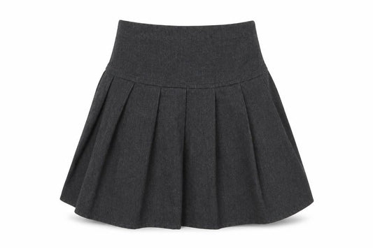 Front view of Next girls’ grey polyester skater skirt, size 6, years regular zip