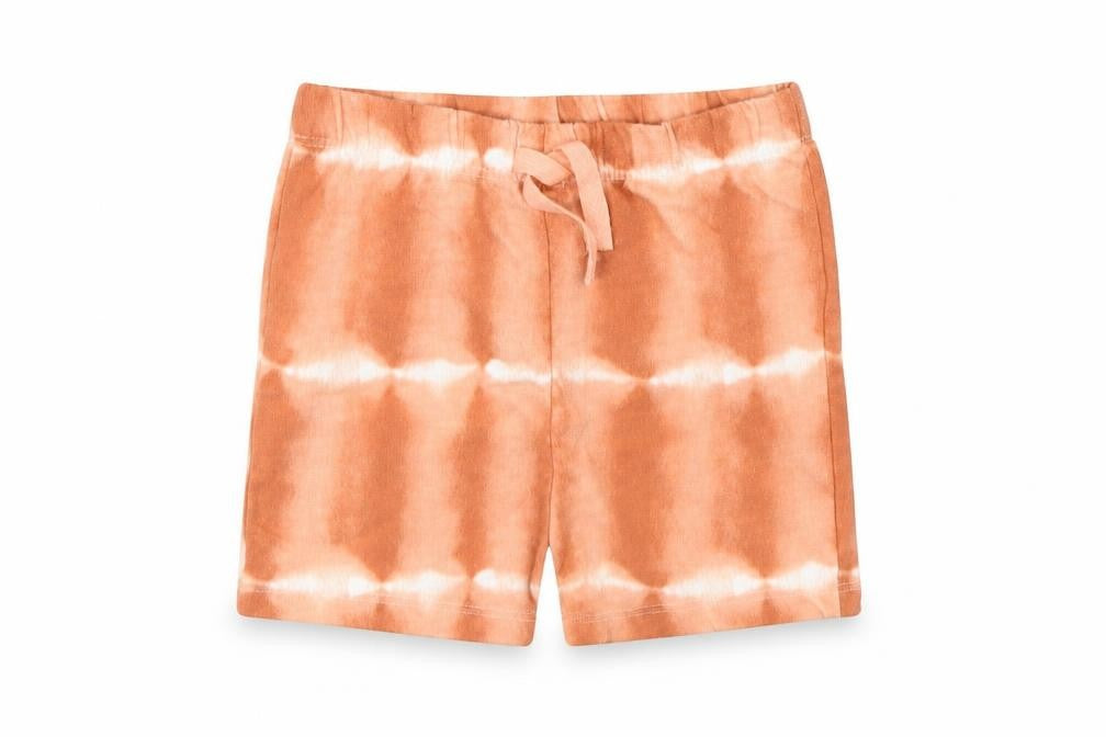Front view of Primark girls’ orange tie dye cotton cropped leggings, size 12-18, months