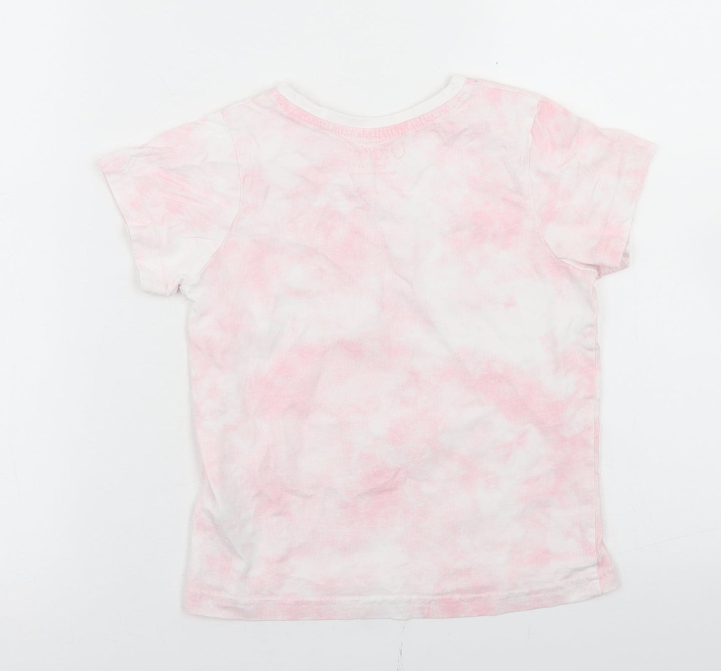 Primark Girls Pink  Cotton Basic T-Shirt Size 7-8 Years Crew Neck  - Shells, Tie Dye