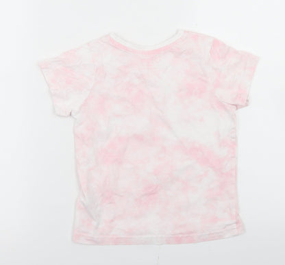 Primark Girls Pink  Cotton Basic T-Shirt Size 7-8 Years Crew Neck  - Shells, Tie Dye