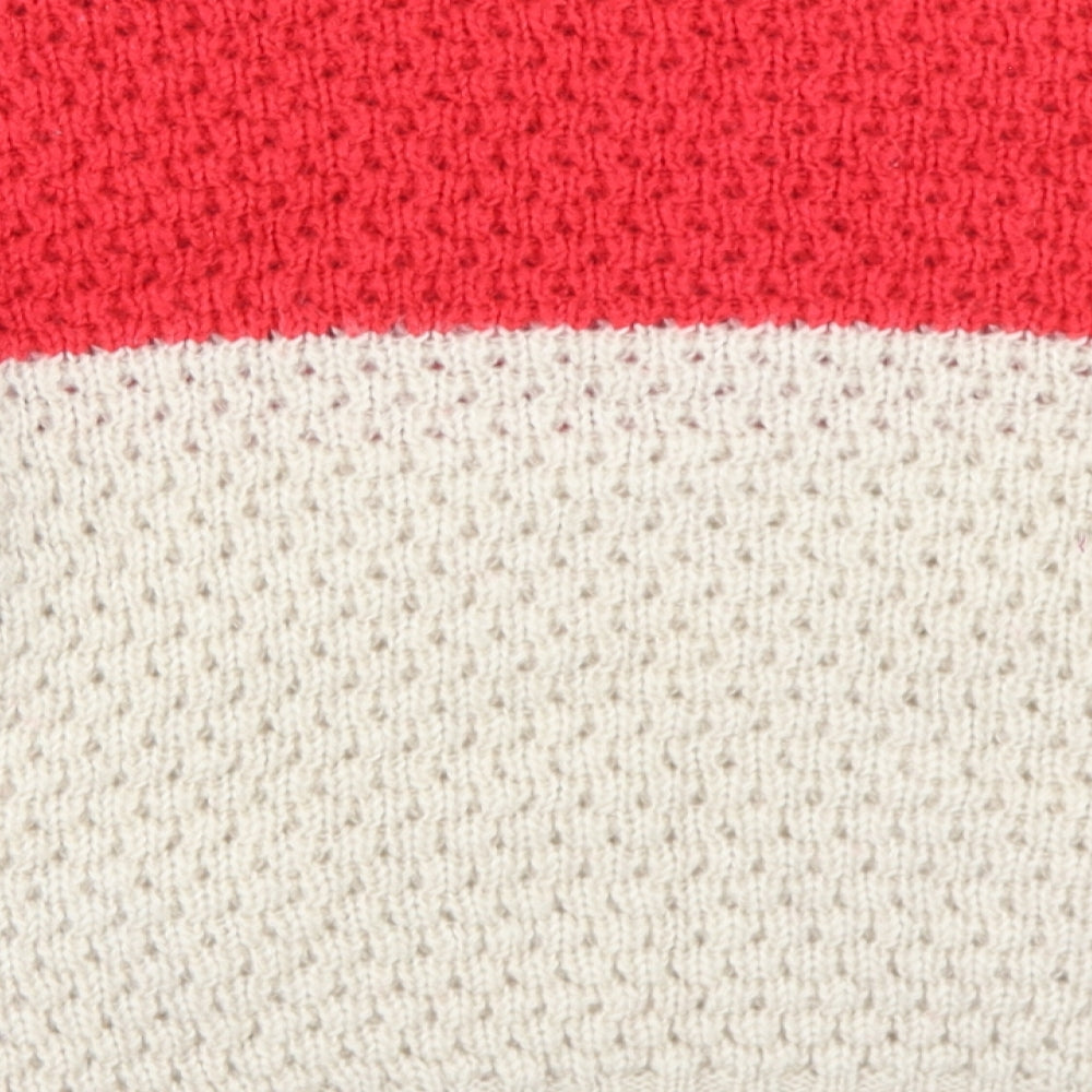 Young Dimension Girls Beige Round Neck Colourblock Acrylic Pullover Jumper Size 10-11 Years