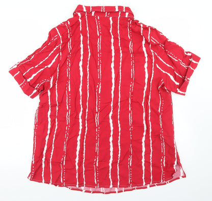 Womens UK Size 18 Afibel Red Basic Blouse