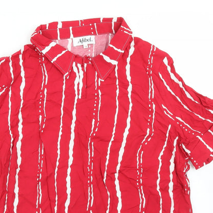 Womens UK Size 18 Afibel Red Basic Blouse