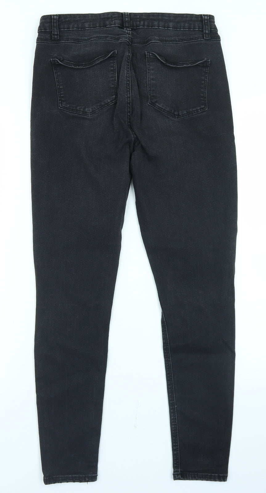 Denim Co Womens Black  Cotton Skinny Jeans Size 12 L26 in Regular Button