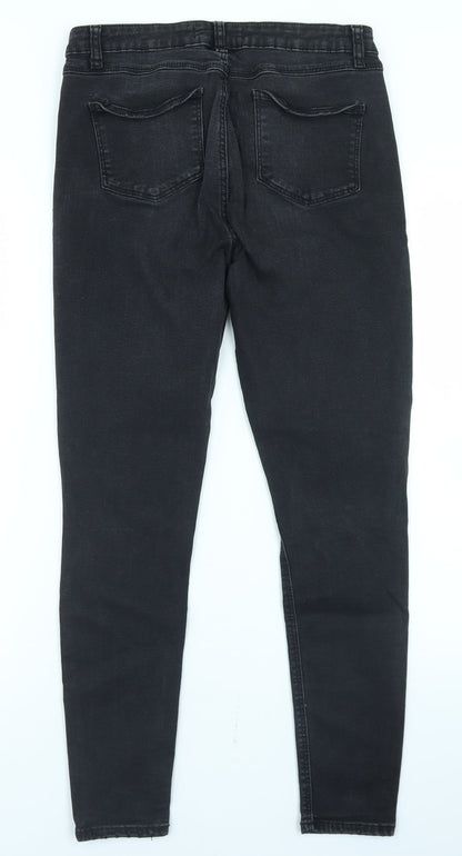 Denim Co Womens Black  Cotton Skinny Jeans Size 12 L26 in Regular Button