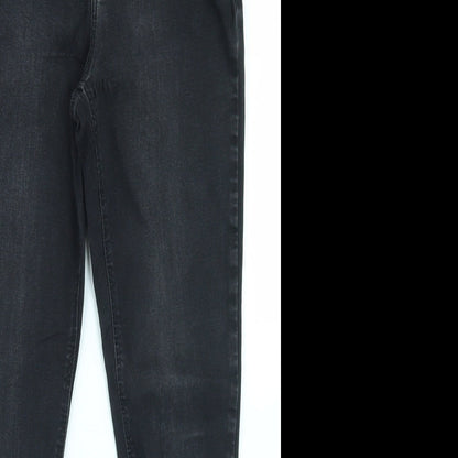 Denim Co Womens Black  Cotton Skinny Jeans Size 12 L26 in Regular Button