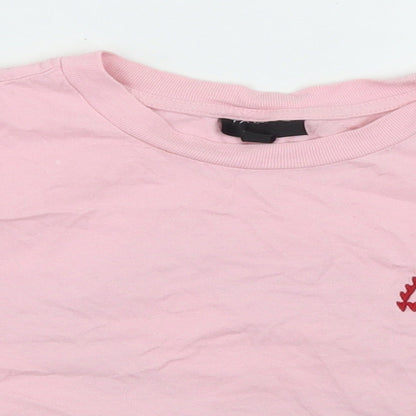 Womens UK Size  Topshop Pink Cropped T-Shirt