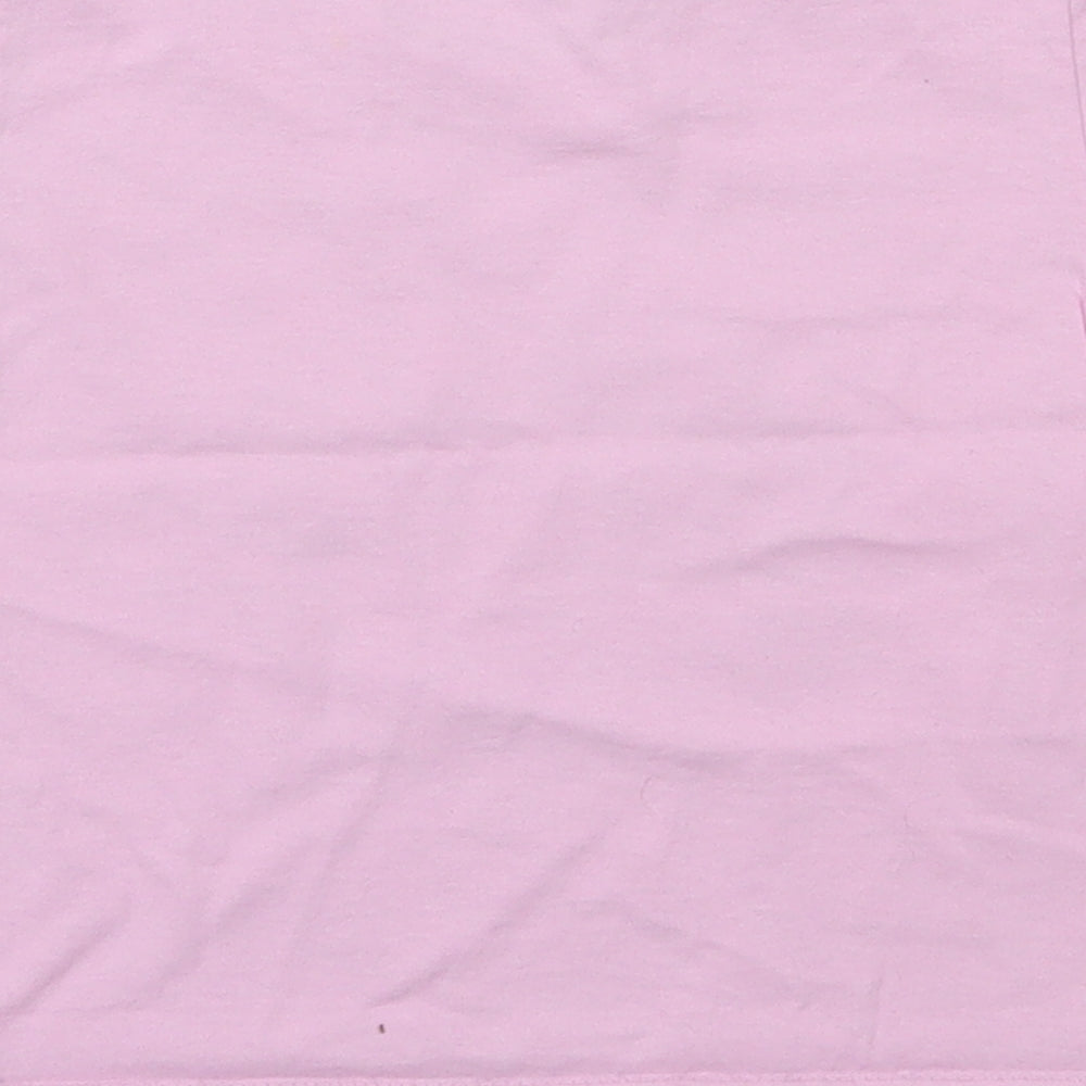 Fruit of the Loom Girls Pink  100% Cotton Basic T-Shirt Size 12-18 Months Round Neck Pullover - London, Butterflies