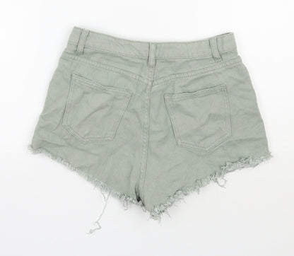 SheIn Womens Green  Cotton Hot Pants Shorts Size S L3 in Regular Zip