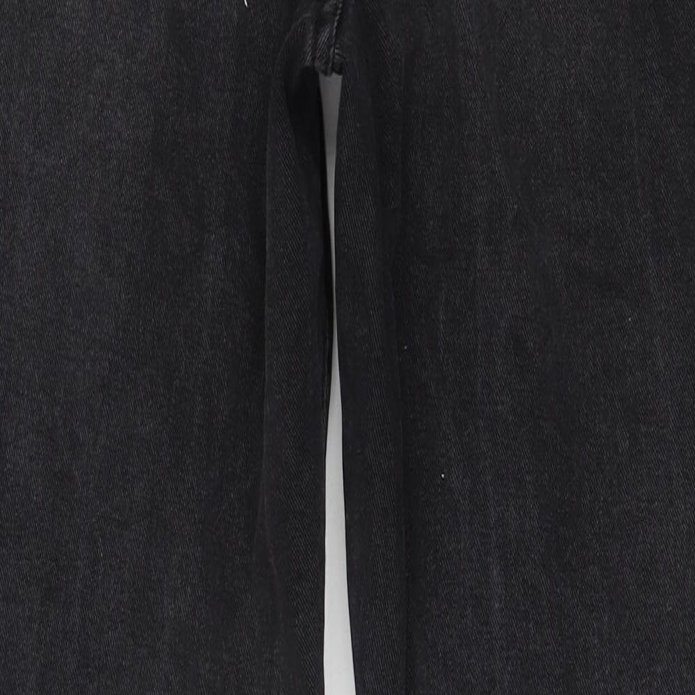 SheIn Womens Black  Cotton Mom Jeans Size S L30 in Regular Zip