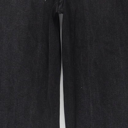 SheIn Womens Black  Cotton Mom Jeans Size S L30 in Regular Zip