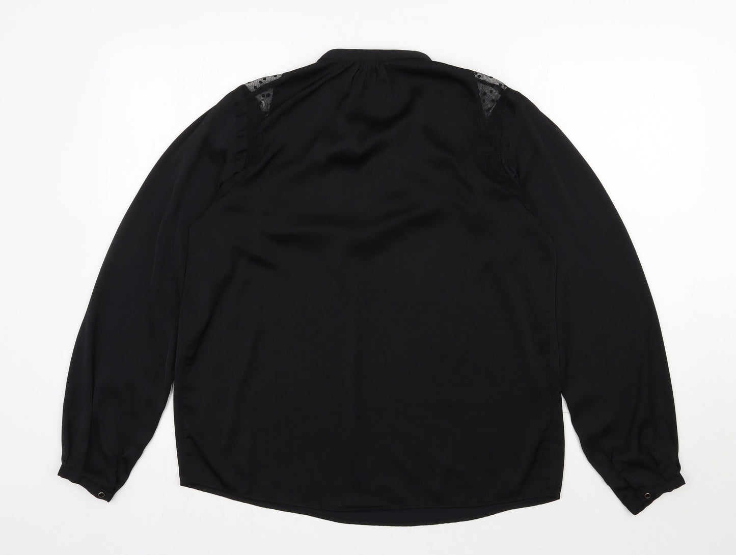 Womens UK Size L Preworn Black Basic Blouse