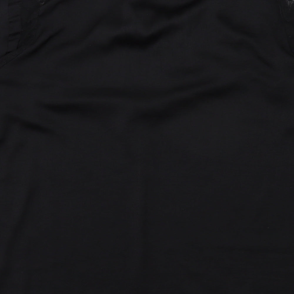 Womens UK Size L Preworn Black Basic Blouse