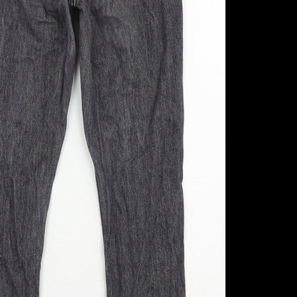 Topshop Womens Black  Cotton Mom Jeans Size 28 in L30 in Regular Zip