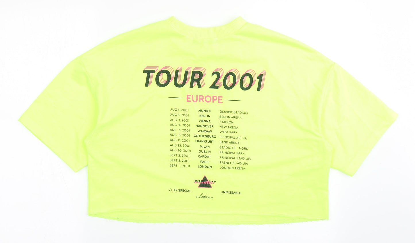 Bershka Womens Yellow  Polyester Pullover Sweatshirt Size S  Pullover - Cropped