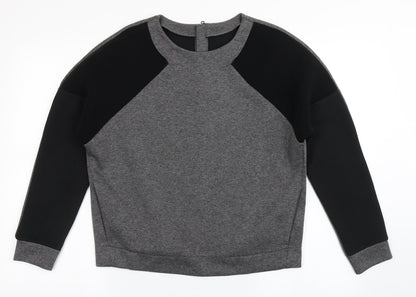 United Colors of Benetton Womens Grey  Polyester Pullover Sweatshirt Size S  Pullover