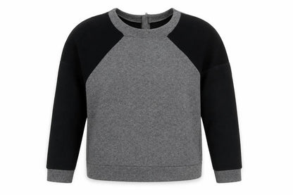 Front view of United Colors of Benetton women’s grey polyester pullover sweatshirt, size S, pullover