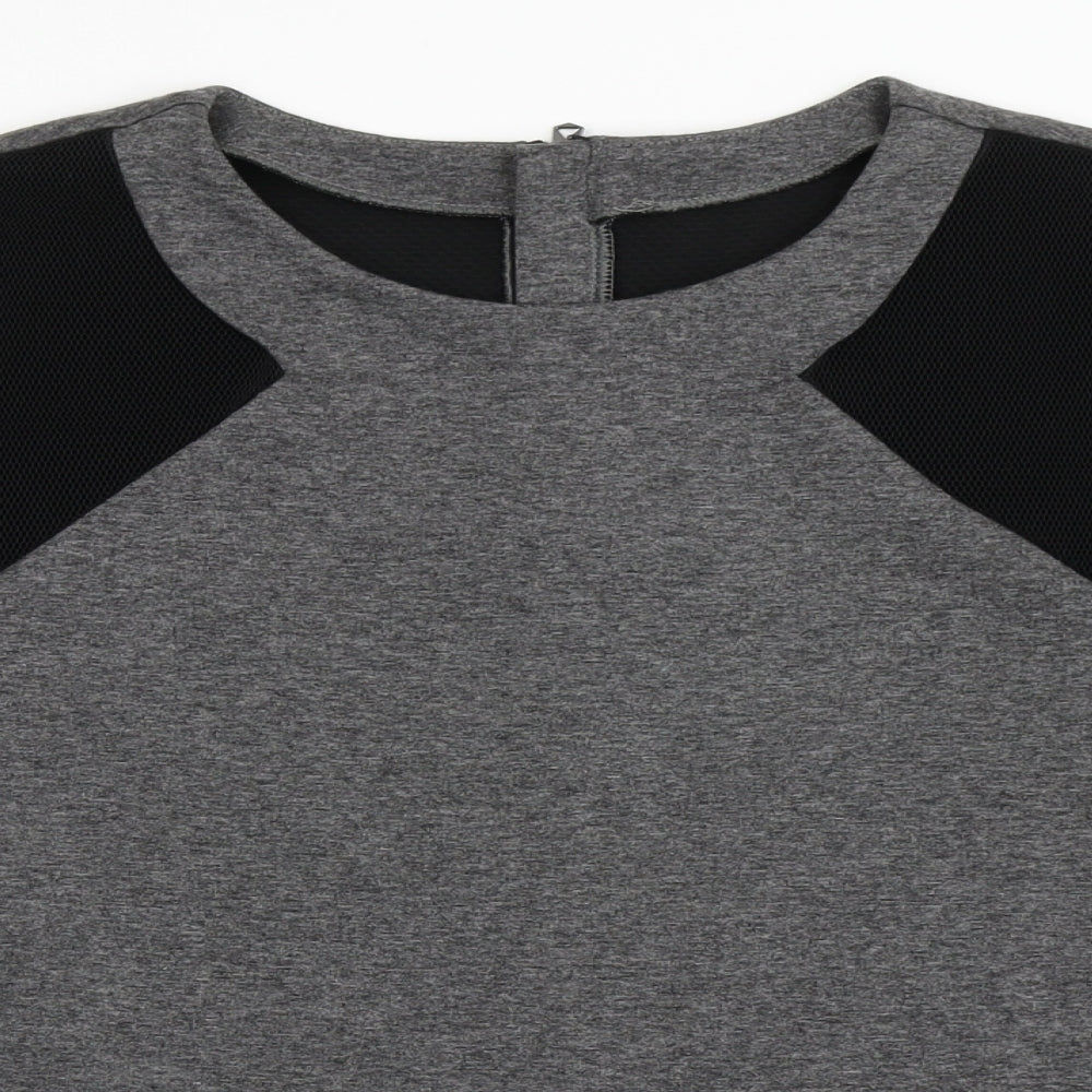 United Colors of Benetton Womens Grey  Polyester Pullover Sweatshirt Size S  Pullover