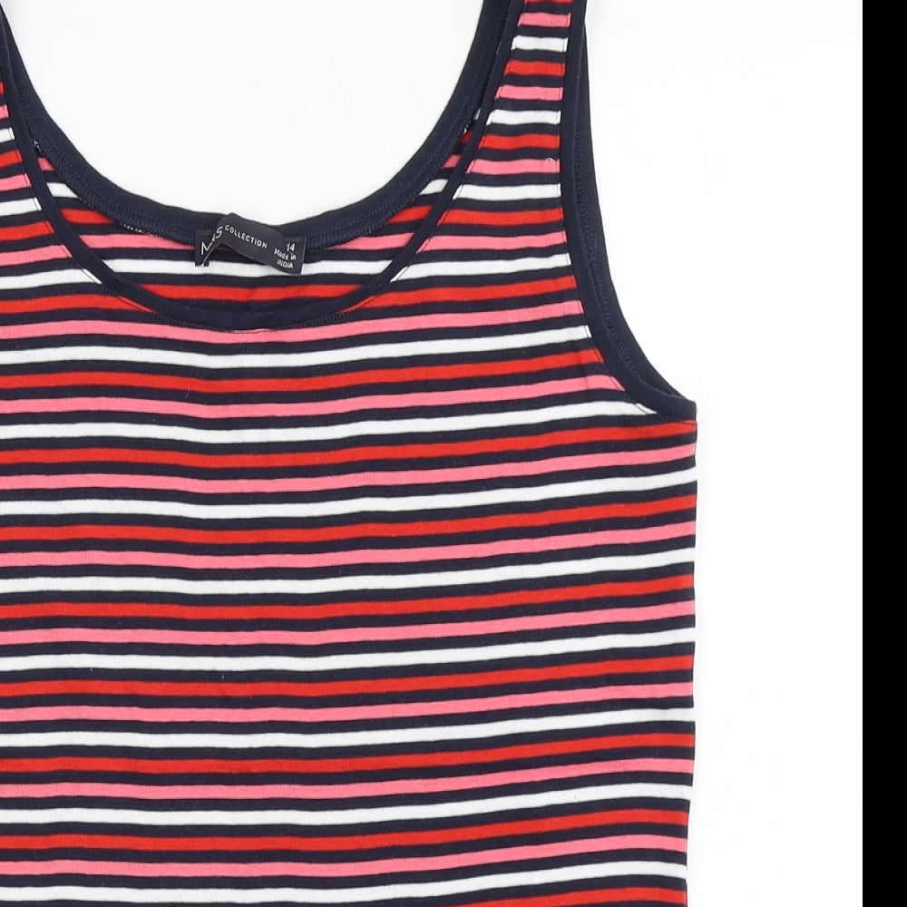Womens UK Size 14 Marks and Spencer Multicoloured Basic T-Shirt