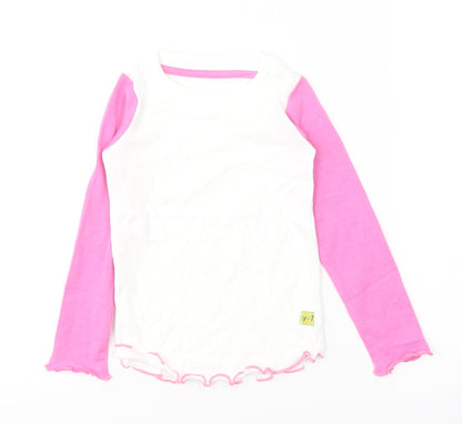 Skippy-T Girls White Camouflage Cotton Basic Casual Size 9-12 Months Round Neck Pullover