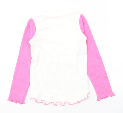 Skippy-T Girls White Camouflage Cotton Basic Casual Size 9-12 Months Round Neck Pullover