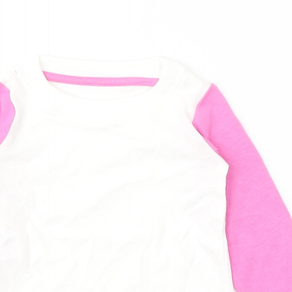 Skippy-T Girls White Camouflage Cotton Basic Casual Size 9-12 Months Round Neck Pullover