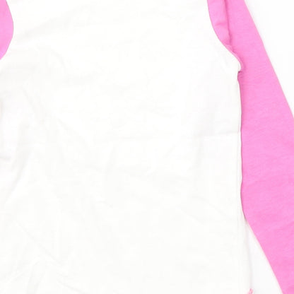 Skippy-T Girls White Camouflage Cotton Basic Casual Size 9-12 Months Round Neck Pullover