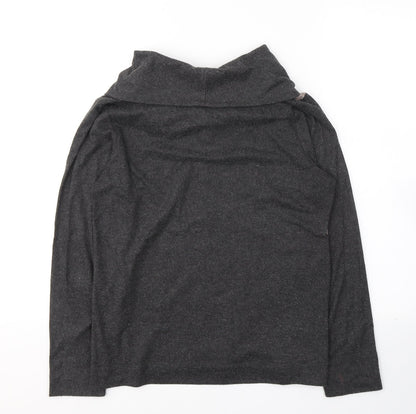 TIGI Womens Grey Colourblock Polyester Basic Blouse Size 10 Roll Neck