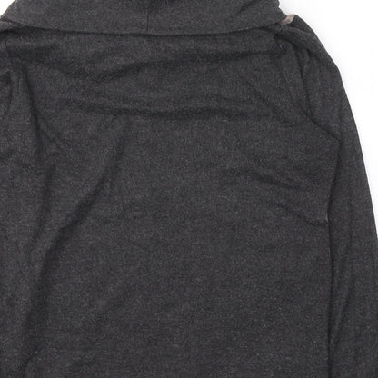 TIGI Womens Grey Colourblock Polyester Basic Blouse Size 10 Roll Neck