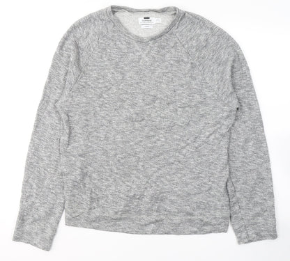 Topshop Mens Grey Round Neck  Cotton Pullover Jumper Size L