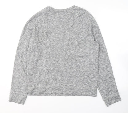 Topshop Mens Grey Round Neck  Cotton Pullover Jumper Size L
