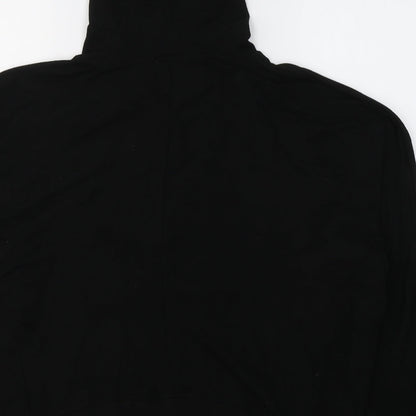 Brand and care label for Cable & Gauge women’s black viscose pullover hoodie, size L, pullover