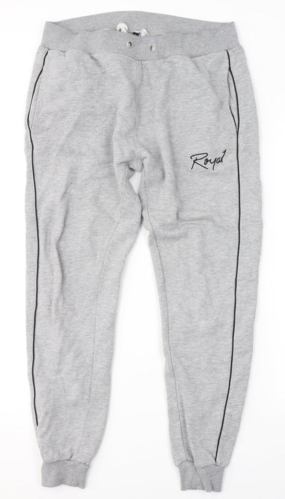 Royal Mens Grey  Polyester Sweatpants Trousers Size M L28 in Regular