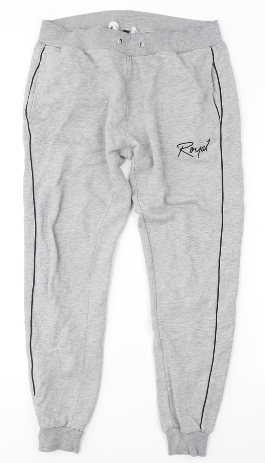 Royal Mens Grey  Polyester Sweatpants Trousers Size M L28 in Regular
