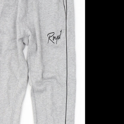Royal Mens Grey  Polyester Sweatpants Trousers Size M L28 in Regular