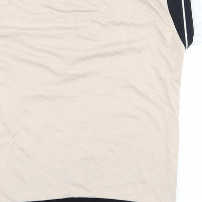Gallery Womens Beige  Viscose Ringer T-Shirt Size 10 Round Neck - layered