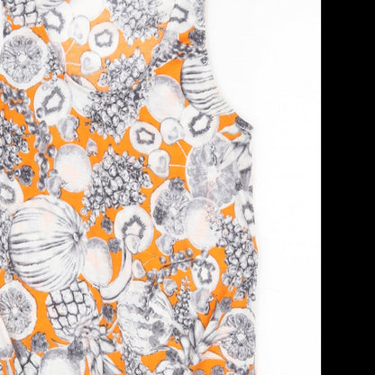 Womens UK Size 8 Dorothy Perkins Orange Basic Tank