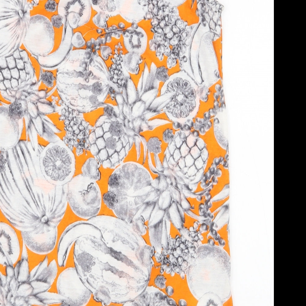 Womens UK Size 8 Dorothy Perkins Orange Basic Tank