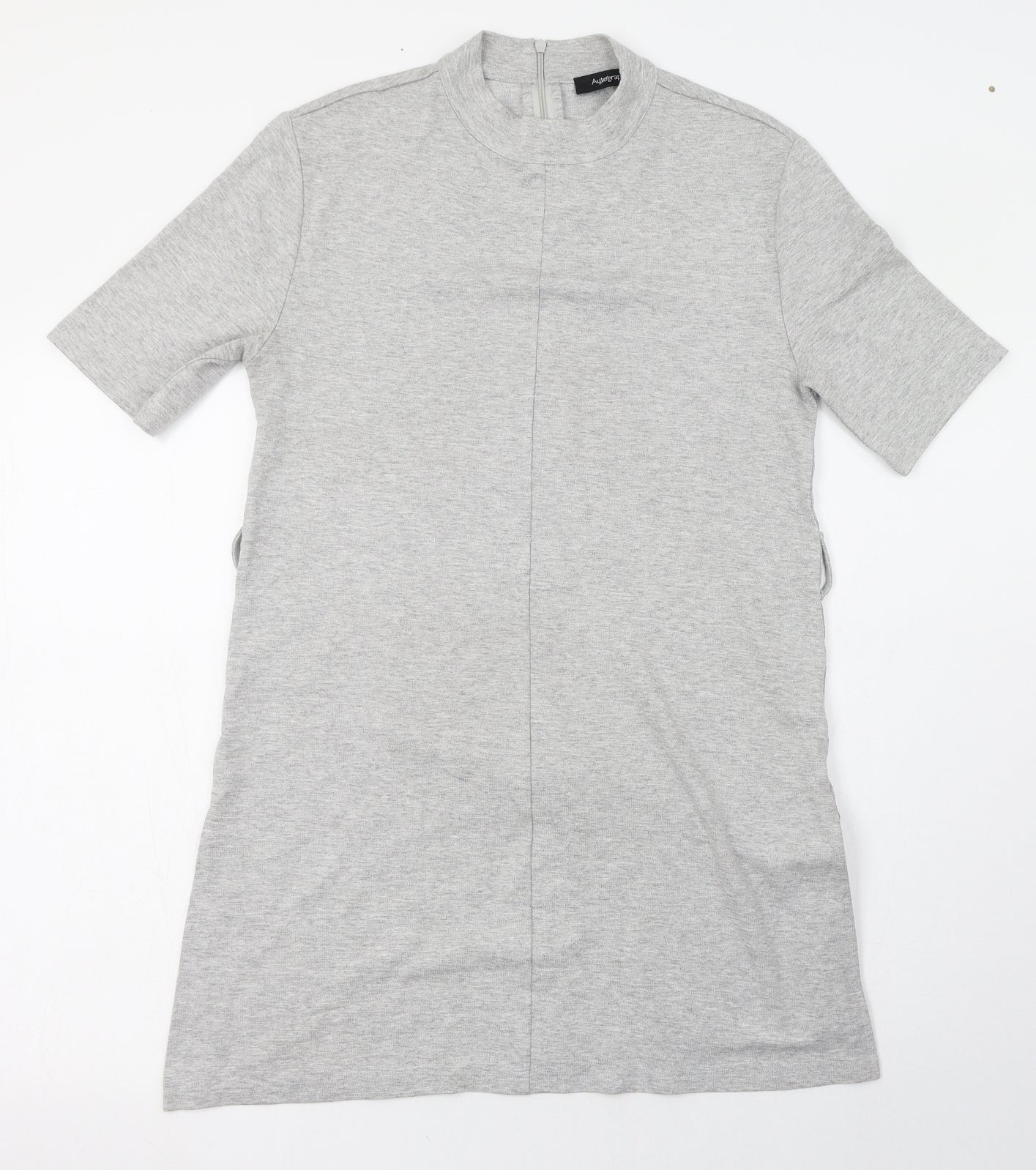 Autograph Womens Grey  Viscose T-Shirt Dress  Size 10  Round Neck Zip