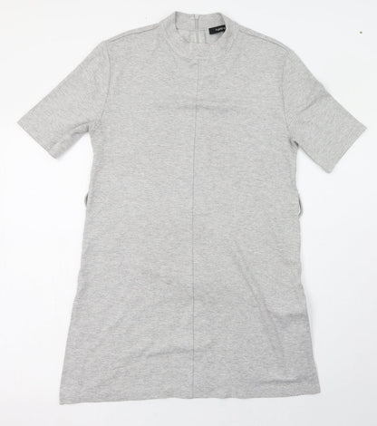 Autograph Womens Grey  Viscose T-Shirt Dress  Size 10  Round Neck Zip