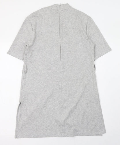 Autograph Womens Grey  Viscose T-Shirt Dress  Size 10  Round Neck Zip