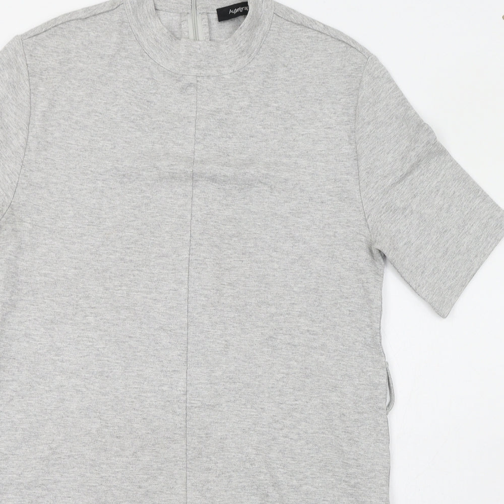 Autograph Womens Grey  Viscose T-Shirt Dress  Size 10  Round Neck Zip