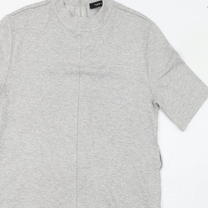 Autograph Womens Grey  Viscose T-Shirt Dress  Size 10  Round Neck Zip