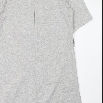 Autograph Womens Grey  Viscose T-Shirt Dress  Size 10  Round Neck Zip