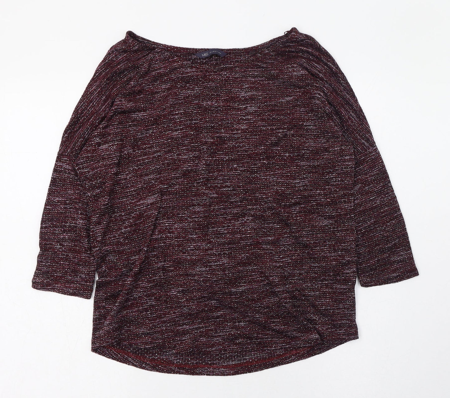 Womens UK Size 8 Marks and Spencer Purple Basic T-Shirt