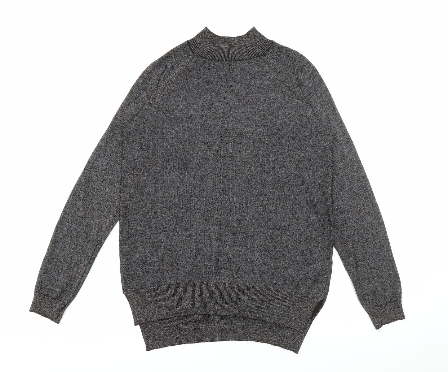 F&F Womens Grey High Neck  Viscose Pullover Jumper Size 8